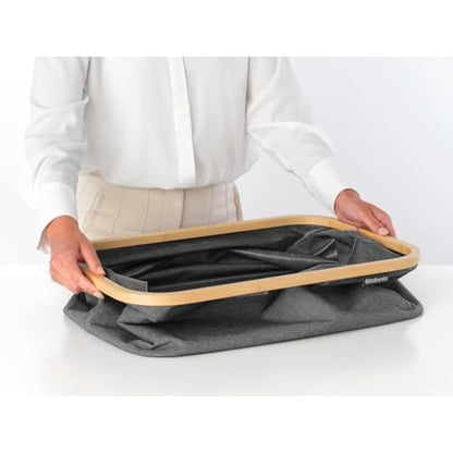 Brabantia - Foldable Laundry Basket 40L - Water Resistant Hamper for Wet & Dry Laundry - Storage Basket for Clothes & Linen - Bamboo Rim for Easy Grip - Garment Washing - Home Accessory - Pepper Black