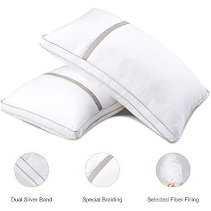 BedStory 4 Pack Sleeping Pillows, Hotel Pillow Down Alternative Dust Mite Resistant & Hypoallergenic, Standard Size Bed Pillow for Neck/Shoulder Pain/Allergy Sufferers and Back/Stomach/Side Sleepers