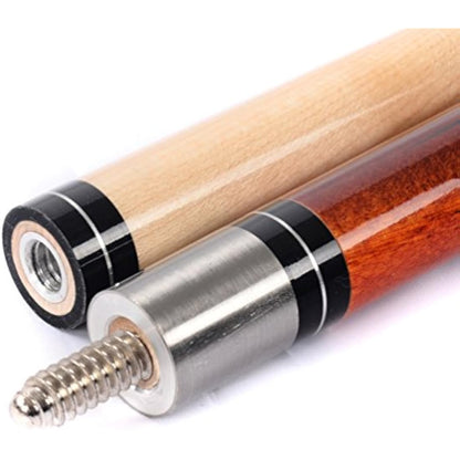 CUESOUL Combo Set of House Bar Pool Cue Sticks - 2 Cue Sticks Packed in 2x2 Hard Pool Cue Case