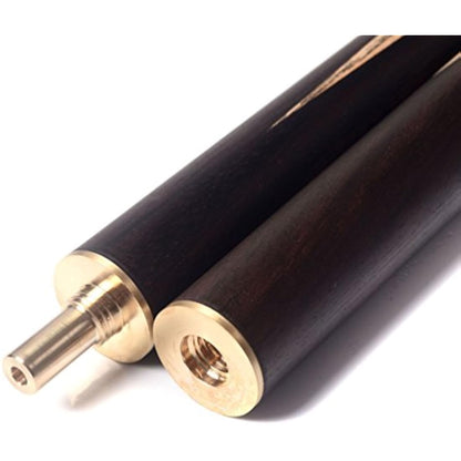 CUESOUL 57" 3/4 Jointed Snooker Billiard Pool Cue Handcrafted 18oz with Telescopic Aluminium Extension & 6" Walnut Extension, Ash Shaft & Walnut Butt, in Aluminium Cue Case, 9.5mm Tip Snooker Cue Set