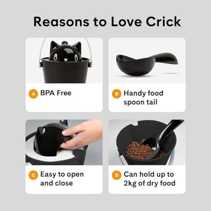 United Pets - cat food container Crick in black