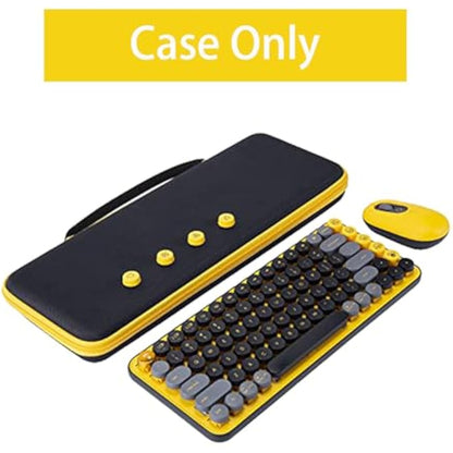 Aenllosi Hard Carry Case for Logitech POP ICON Cambo/Pop Keys Mechanical Wireless Bluetooth Keyboard and Logitech Mouse, Case Only (Yellow)