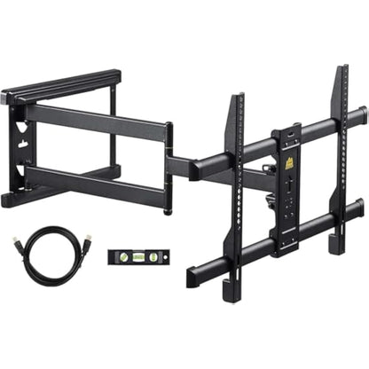 FORGING MOUNT Long Reach TV Wall Bracket Mount Swivel Tilt Corner TV Bracket with 765mm long Arm for Corner/flat Installation fits 37 to 75" Flat/curve TVs, VESA 600x400mm, Holds up to 45kg