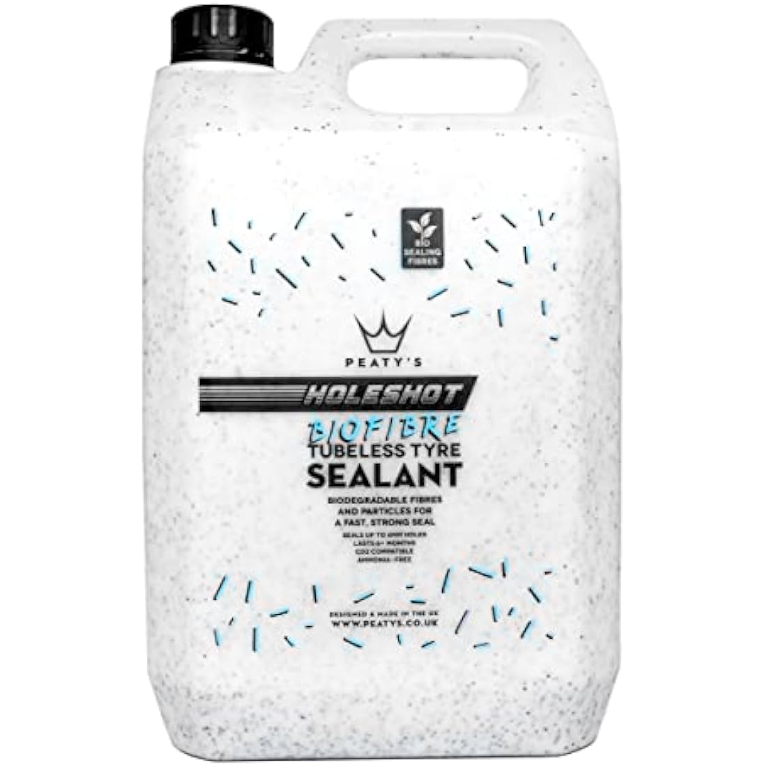 Peaty's Holeshot Biofibre Tubeless Tyre Sealant, Fast Acting Puncture Repair, Seals Up to 6mm holes for MTB, Road and Gravel Bikes, Uses Biodegradable Sealing Fibres