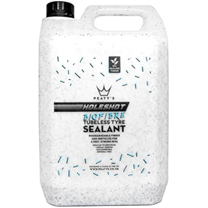 Peaty's Holeshot Biofibre Tubeless Tyre Sealant, Fast Acting Puncture Repair, Seals Up to 6mm holes for MTB, Road and Gravel Bikes, Uses Biodegradable Sealing Fibres