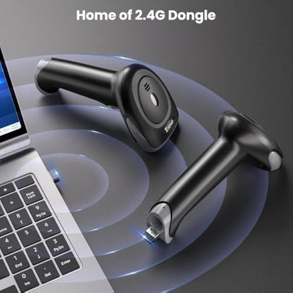 Eyoyo 2D Bluetooth Wireless Barcode Scanner, 2500mAh Cordless Handheld USB-Enabled QR & Barcode Reader for Libraries, Warehouses, Compatible with iPad, Android, iPhone, & Laptops Visit the Eyoyo Store