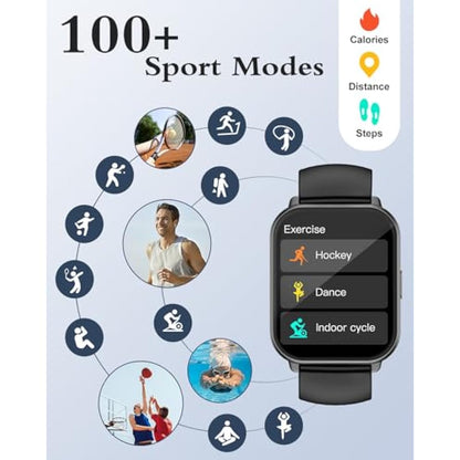 RUIMEN Smart Watch Answer Dial Call,Smart Watches for Women Men HD Touch Screen Fitness watch with SpO2-Monitor Heart Rate Sleep Monitor Pedometer Watch Multi Sports Mode for Android iOS