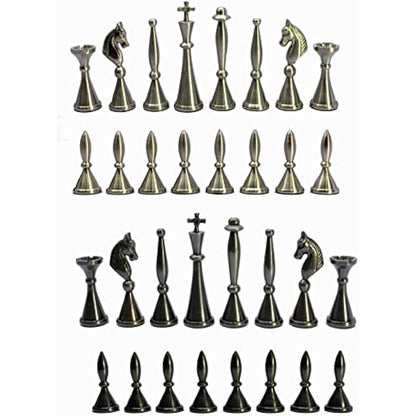 StonKraft Brass Chess Pieces Coins Pawns Chessmen - Copper Metal Chess Pieces