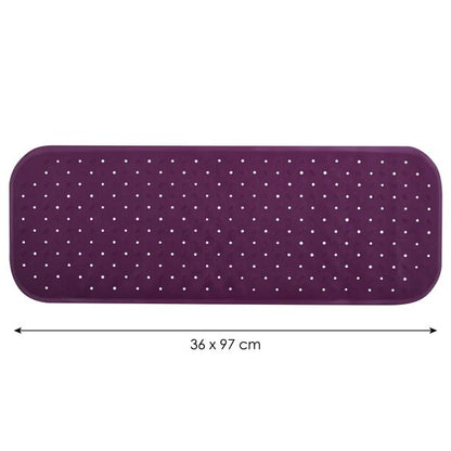 MSV Premium Shower Mat Bath Mat Bath Mat Antibacterial Non-Slip with Suction Cups – Purple/Purple – Smells of Roses – Approx. 36 x 97 cm