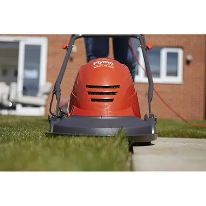 Flymo Turbo Lite 250 Electric Hover Lawn Mower – 1400 W, 25 cm Cutting Width, Ambidextrous Handles, Folds Flat, Orange
