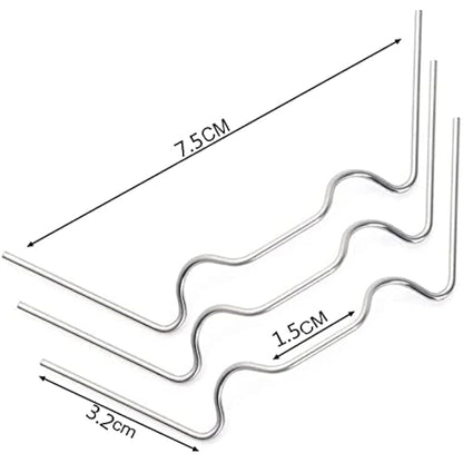 HONGCI 100Pcs W Clips for Greenhouse Glass Panes,Greenhouse Clips for Glass,Stainless Steel Greenhouse W Clips Greenhouse Window Clips Glass Pane Fixings Clips,Greenhouse Glass Clips for Holding Glass