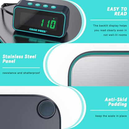 GRAM PRES Digital Shipping Scale, 86 lbs/0.1 oz High Precision Postal Scales for Parcels with Hold/Tare/Separate LCD Display, Letter Scales, Stainless Steel Postal Scale, Parcel Scales for Small