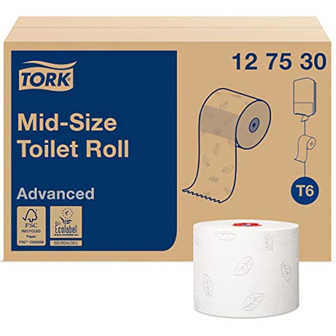 Tork D8225 Advanced Compact Auto Shift Toilet Paper Roll, 100m, White, Pack of 27