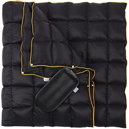 Lvkiss 100% Duck Down Camping Blanket – 57.1" × 72.8" Lightweight Packable Quilt, 20D Water-Resistant Shell, Compact & Warm for Hiking, Travel & Outdoor Camping