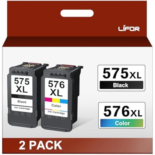 LIFOR PG-575XL CL-576XL Replacement for Canon 575 576 Ink Cartridges XL for Pixma TR4755i TR4750i TR4700 TS3550i TS3551i TS3750i TS3751i TS3752i TR4751i TR4756i (1 Black 1 Colour)