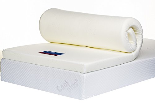Bodymould Mattresses Southern Foam Memory Foam Mattress Topper with Cover, 3 Inch, UK Small Double