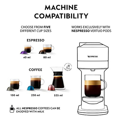 Nespresso Vertuo Next 11706 Coffee Machine by Magimix, Contrast White