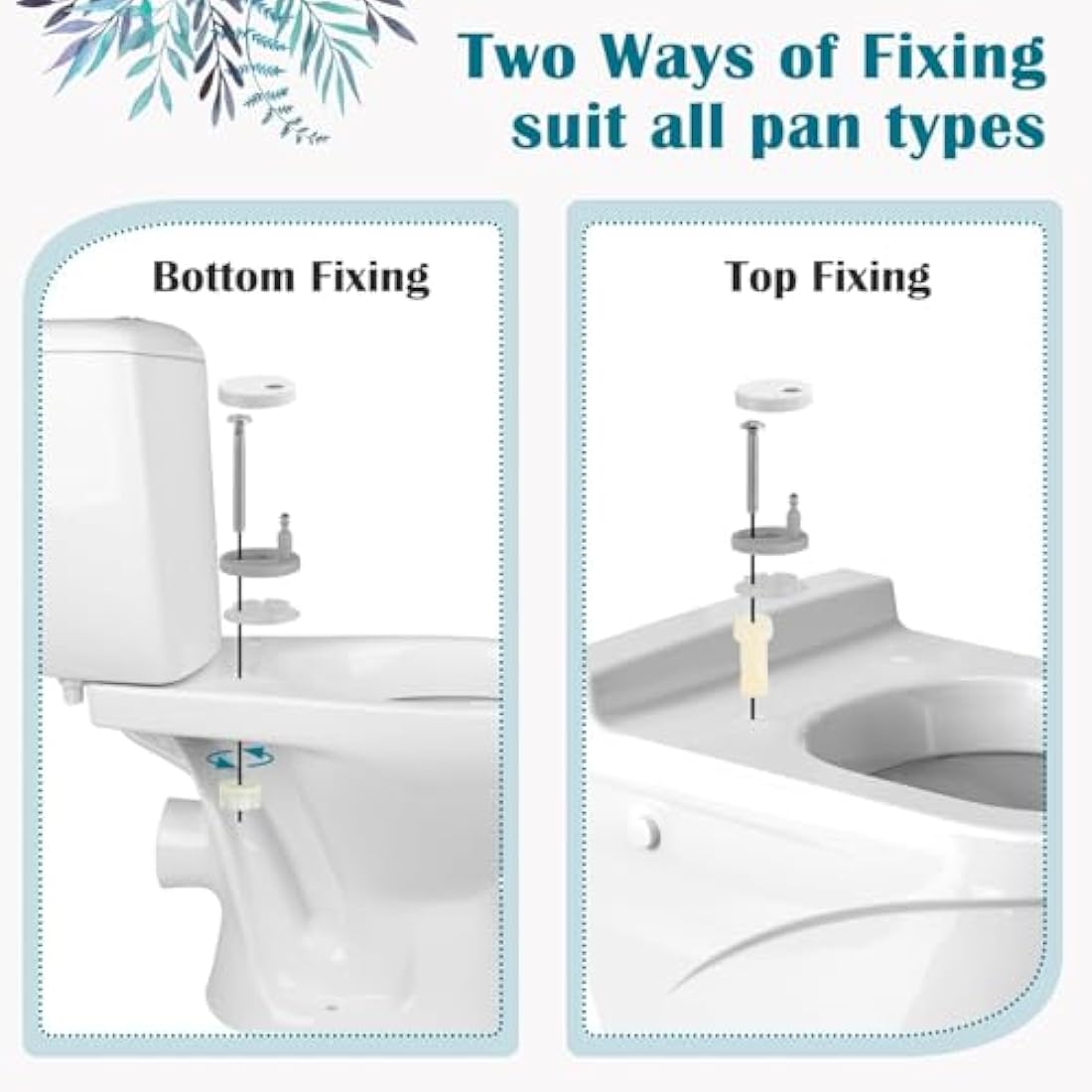 STOREMIC Toilet Seat Soft Close, Toilet Seats with Quick Release, Simple Top and Bottom Fixing, Sturdy Anti-Bacterial PP Materials Toilet Lid with Stainless Adjustable Hinges, O Shape Loo Seat White