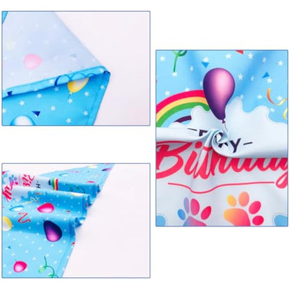 BIPY Blue Dog 1st Birthday Hat Bandana Banner for Boys Small Medium Dogs Cats Soft Bibs Doggy Party Grooming Supplies Celebration Birthday Bandana Set Costumes Headwear