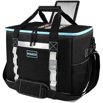 INSMEER 48L Large Cool Bag with Easy Top Access Opening, 65 Cans Foldable Cooler Bag, XXL Waterproof Cool Bag, Insulated Bag for Camping, Picnic, Beach, Hiking, Family Outdoor Activities, Festival