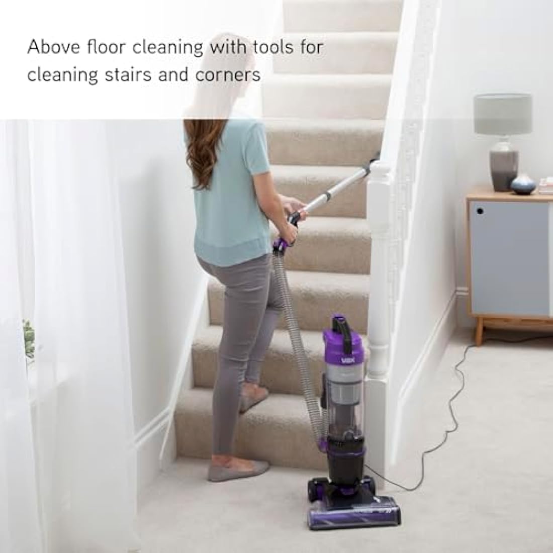Vax Mach Air Upright Vacuum Cleaner; High performance, Multi-cyclonic, with No Loss of Suction; Lightweight - UCA1GEV1, 1.5 Litre, 820W, Purple