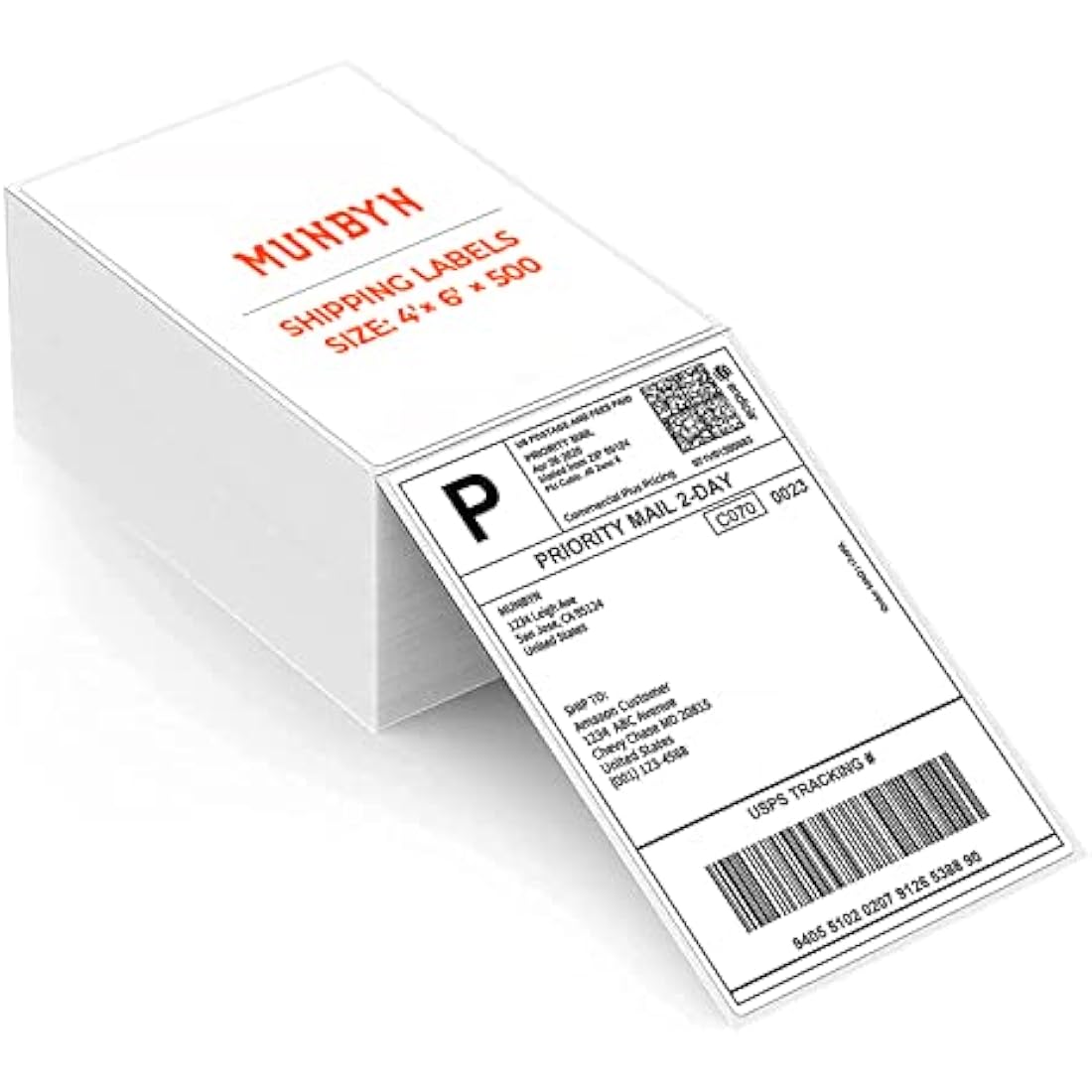 MUNBYN Thermal Labels 4x6 Fanfold for Label Printer, Compatible with E ...