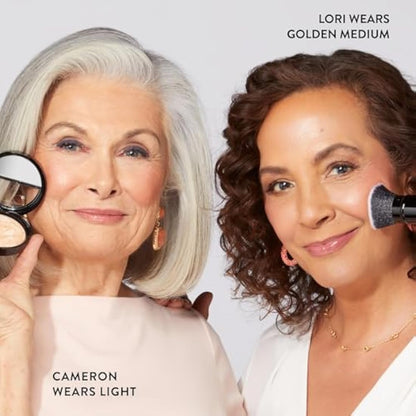 LAURA GELLER Baked Balance-n-Glow Illuminating Powder Foundation (Porcelain) Buildable Sheer to Light Coverage Baked Foundation, Satin Finish