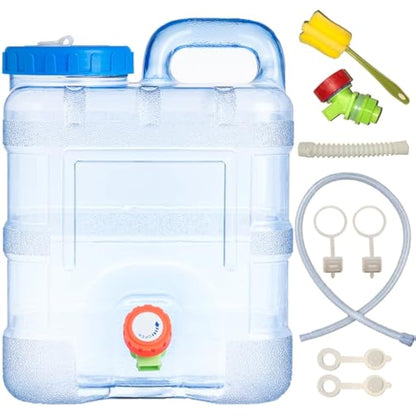 Sparkstarses Water Container, 15L Water Container with Tap, Camping Water Carrier, Plastic Water Tank for Kitchen, RV, Van, Truck, Camping, School, Hospital, Outdoor, Garden