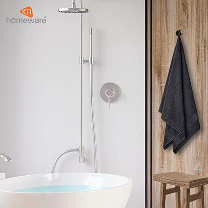 X11 Homeware Bath Towels Pack of 4 Egyptian Cotton Towel Set Highly Absorbent Soft Bathroom Towels Set of 4 Ring Spun Cotton Quick Dry Large Towels (Black)