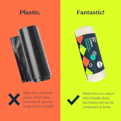 Seep Compostable 75 x 50 Litre Bin Bags - 50L Eco Friendly Bin Liners - Large Kitchen BinBags - 50L Biodegradable Clear Bags - | 3 Rolls