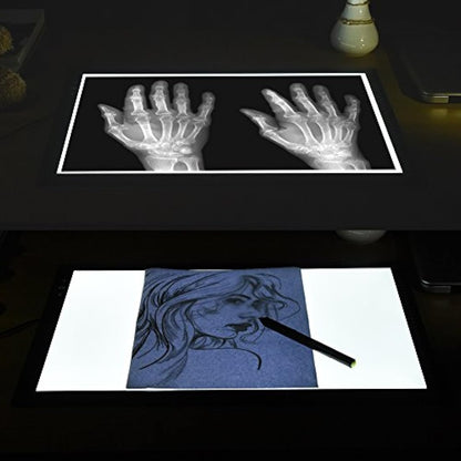 HSK A3 Artist tracing Light Box Copy Table, 12V1A Adapter Power Dimmerable 6000 Lux Lock Button Artcraft Light Pad for Tatto Drawing, Sketching, Animation,Diamond Painting