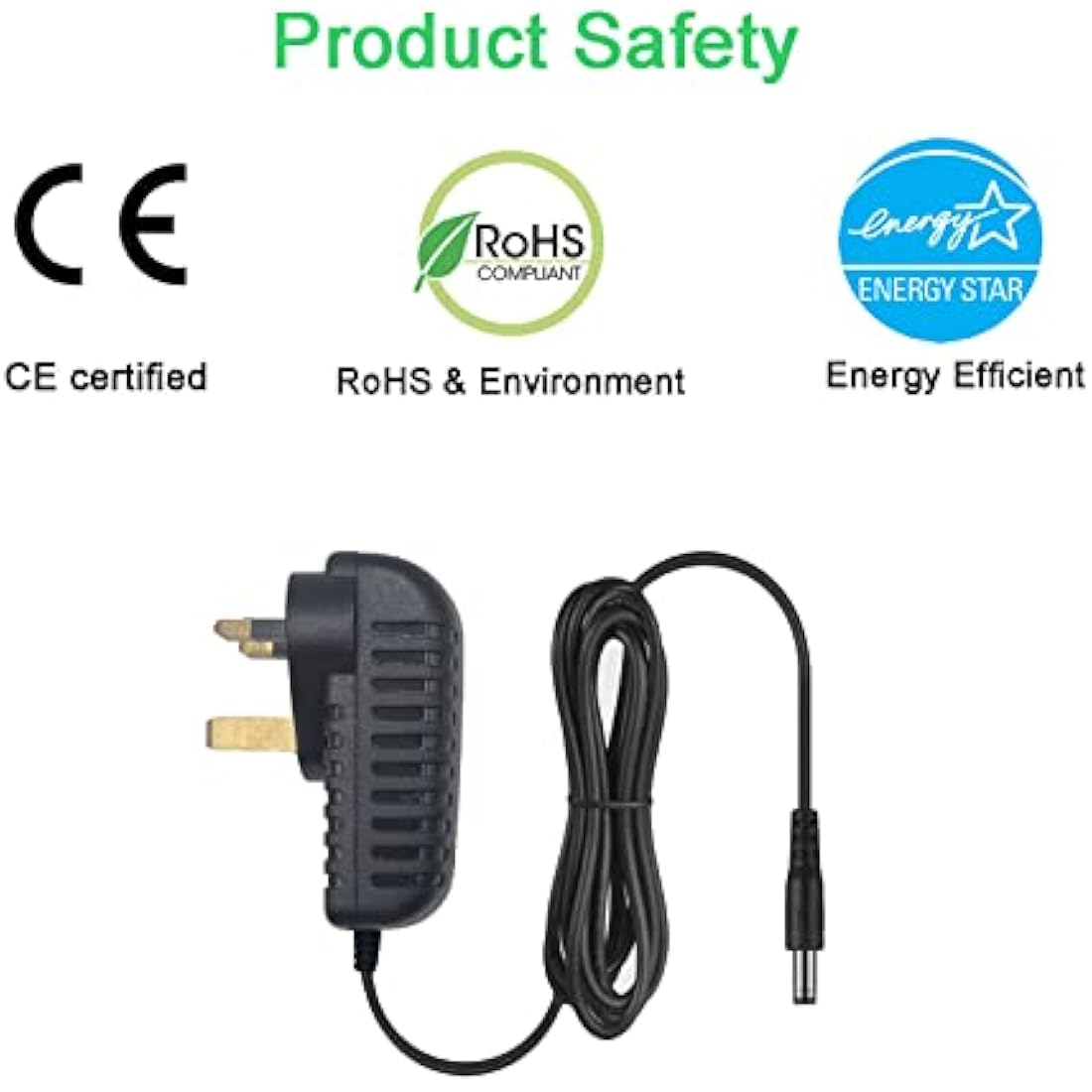 MyVolts 12V power supply adaptor compatible with Yamaha PSR-530 Keyboard - UK plug