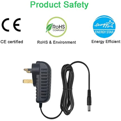 MyVolts 12V power supply adaptor compatible with Roland E-38 Keyboard - UK plug