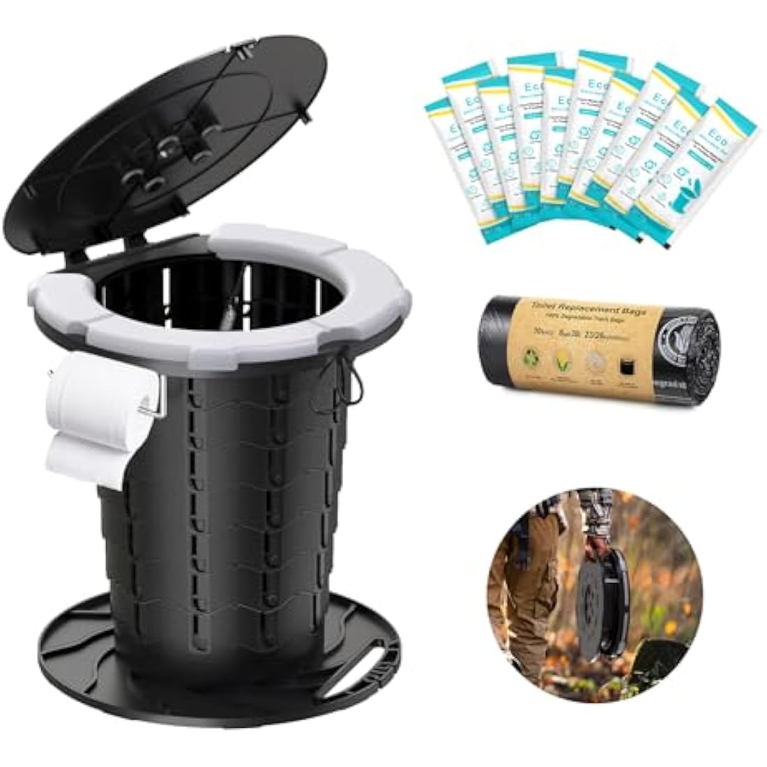 BLIKA Upgraded Retractable Portable Toilet with Cushion