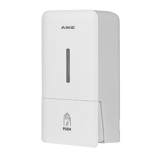 AIKE AK1006 800ML Wall Mounted Soap Dispenser, Plastic Manual Hand Soap Dispenser, Liquid Soap Dispenser for Public Usage, Matte White