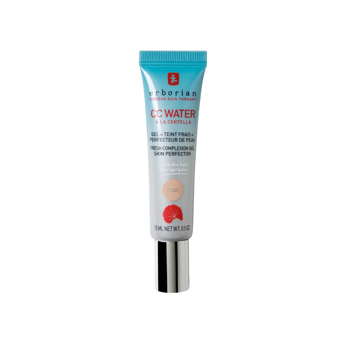 Erborian - CC Water with Centella Asiatica - Skin Perfecting Face Care with Hyaluronic Acid - Korean Skin Care Face Moisturizer - CC Water Clair 15 ml