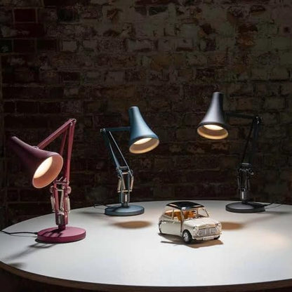 ANGLEPOISE 90 Mini Mini Desk Lamp, Steel Blue, LED Low Energy Dimming Bulb, USB Power Cable, Aluminium Shade and Arms, Anodised Satin Finish, Chrome Plated Fittings, Ideal for Small Spaces