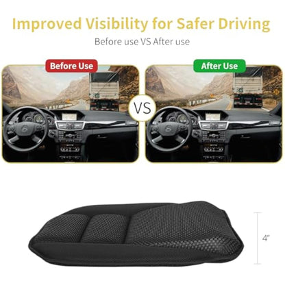 OLYDON Wedge Car Seat Cushions for Driving - Memory Foam Car Seat Cushion for Short People - Sciatica & Lower Back Pain Relief - Road Trip Essentials for Drivers（4" thickness）