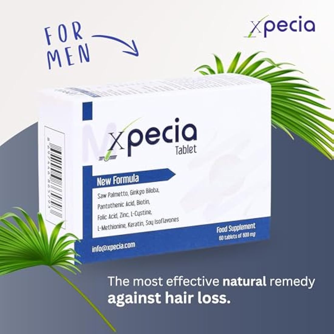 XPECIA FOR MEN ANTI HAIR LOSS DHT BLOCKER NEW HAIR GROWTH FORMULA (180 Tablets)