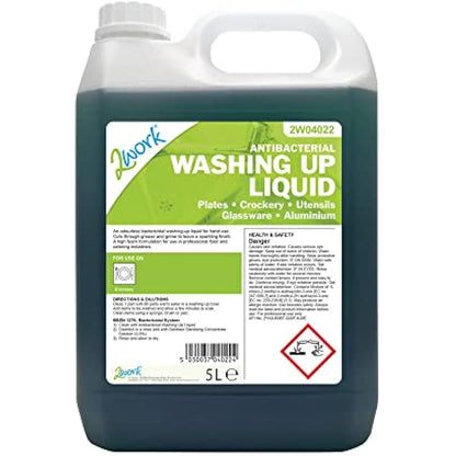 2Work Antibacterial Washing Up Liquid 5 Litre 2W04022