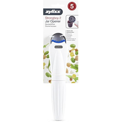 Zyliss E46145 Strongboy 2 Jar Opener, Plastic/Metal, White, Adjustable Grip to Open Opens Jar/Bottle Lids/Caps