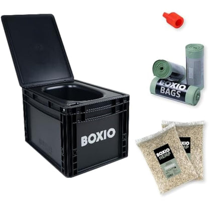 BOXIO Portable Toilet - Convenient Camping Toilet! Compact, Safe, and Personal Composting Toilet with Convenient Disposal for Camping, RVing, Boating, Road Trips and Other Recreational Activities