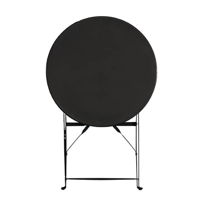 Bolero Black Pavement Style Steel Table 710X595mm Garden Restaurant Commercial
