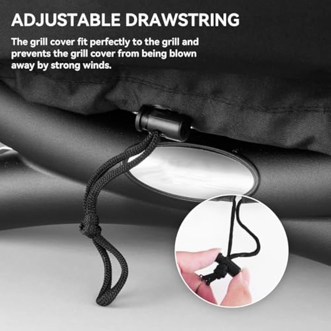 Onlyfire BBQ Gas Grill Cover fit for Weber Baby Q, Q200 Q220 and Q2000 Gas Grills,Black