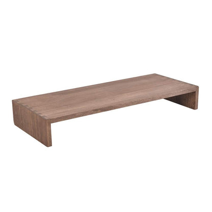 KIRIGEN Wooden Monitor Stand, 39 cm Desk Riser for Laptop, Brown