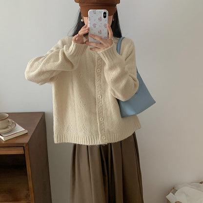 Artistic Retro Lazy Korean Knitwear Sweater Coat