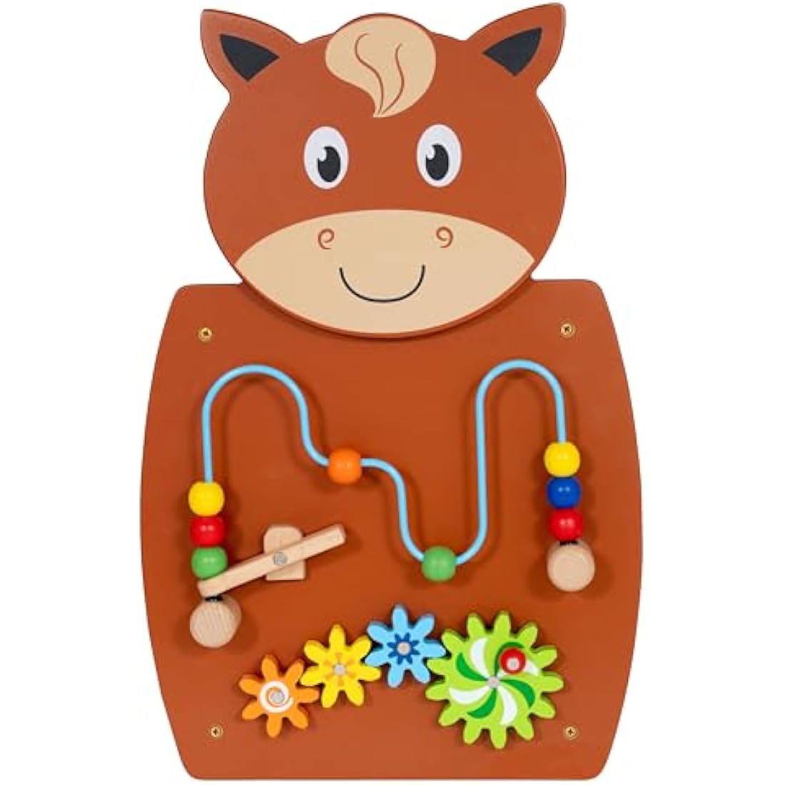 SPARK & WOW Horse Activity Wall Panel | Toddler Activity Centre | Wall-Mounted Toy for Kids Aged 18M+ | Decor for Bedrooms, Nurseries and Play Areas