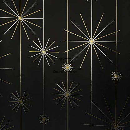Clairefontaine 212857AMZC - A box of 10 rolls of gift wrap - Premium 80g paper - Dimensions: 2x0.70m - Pattern: Geometric, Black And Gold - Gift wrapping
