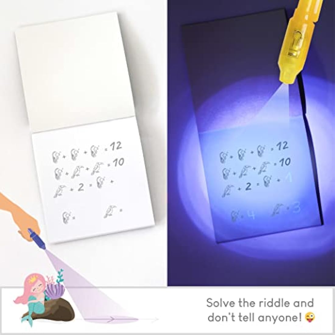 BONNYCO Invisible Ink Pen and Notebook, Pack 32 Mermaid Party Bags Filler & Pinata Toys | Mermaid Birthday Decorations | Stocking Fillers for Kids Birthday | School Prizes & Gifts for Children