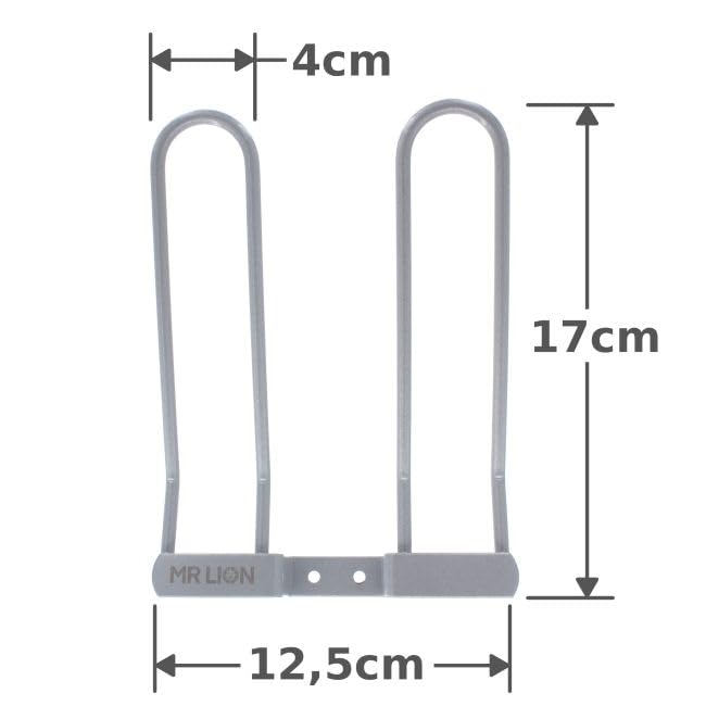 MRLION Shoe Rack for 1 Pair of Shoes Width 130 mm Steel Wire Silver RAL 9006 Coated Pack of 10